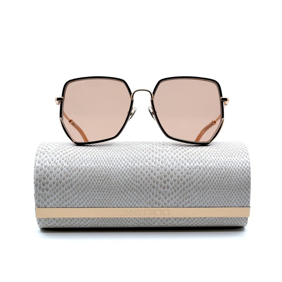 JIMMY CHOO ALINE/S EYR ROSE GOLD NUDE AUTHENTIC SUNGLASSES - Picture 7 of 13
